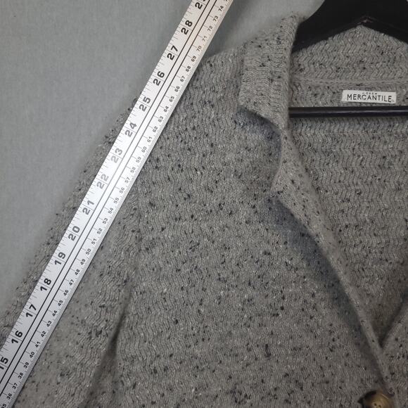 J. Crew Mercantile Women's Cardigan Large Grey Lambs Wool Peasant Lagenlook Boho - Picture 11 of 11